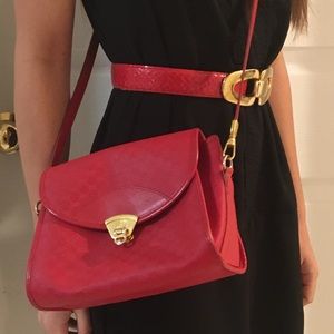 Gucci Red Authentic Monogram Crossbody Bag